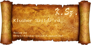 Kluiber Szilárd névjegykártya