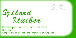 szilard kluiber business card